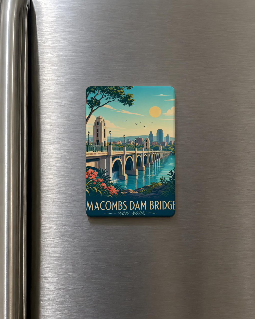 Macombs Dam Bridge Fridge Magnet, New York City Harlem River Landmark Souvenir Magnet