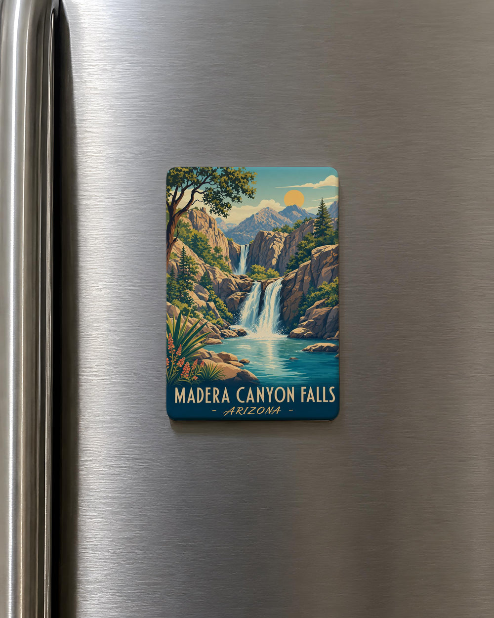 Madera Canyon Falls Fridge Magnet, Arizona Waterfall Souvenir, Nature Hike Travel Keepsake, Canyon Falls Landmark Magnet