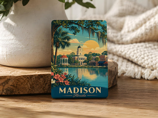 Madison FL Fridge Magnet, Madison Florida Souvenir Magnet, Madison County FL Travel Keepsake Magnet, USA Gift Magnet