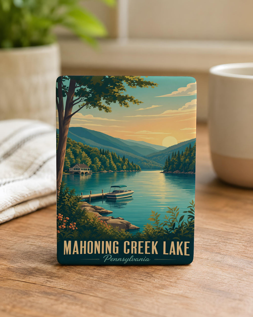 Mahoning Creek Lake Fridge Magnet, Pennsylvania Lake Souvenir, Outdoor Travel Keepsake, Nature Landmark Magnet