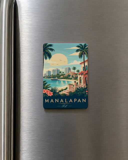 Manalapan FL Fridge Magnet, Florida Town Souvenir Magnet, Manalapan Florida Travel Keepsake, Coastal Florida Gift