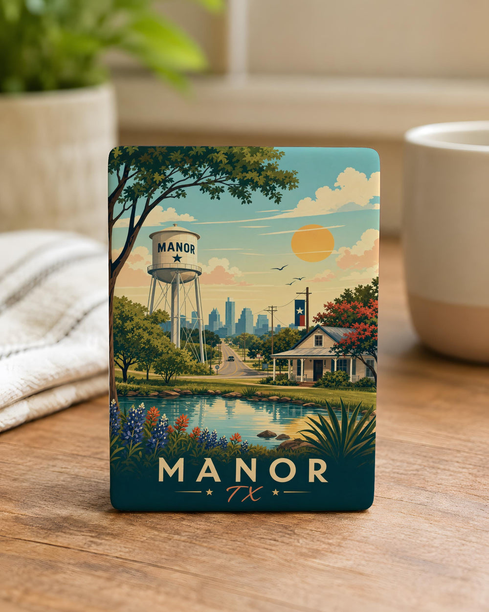 Manor TX Fridge Magnet, Manor Texas Souvenir Magnet, City Name Travel Keepsake, Lone Star State Gift