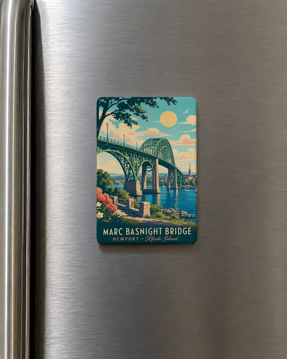 Marc Basnight Bridge Fridge Magnet, Washington NC Bridge Souvenir, North Carolina Landmark Magnet, Coastal River Crossing Gift