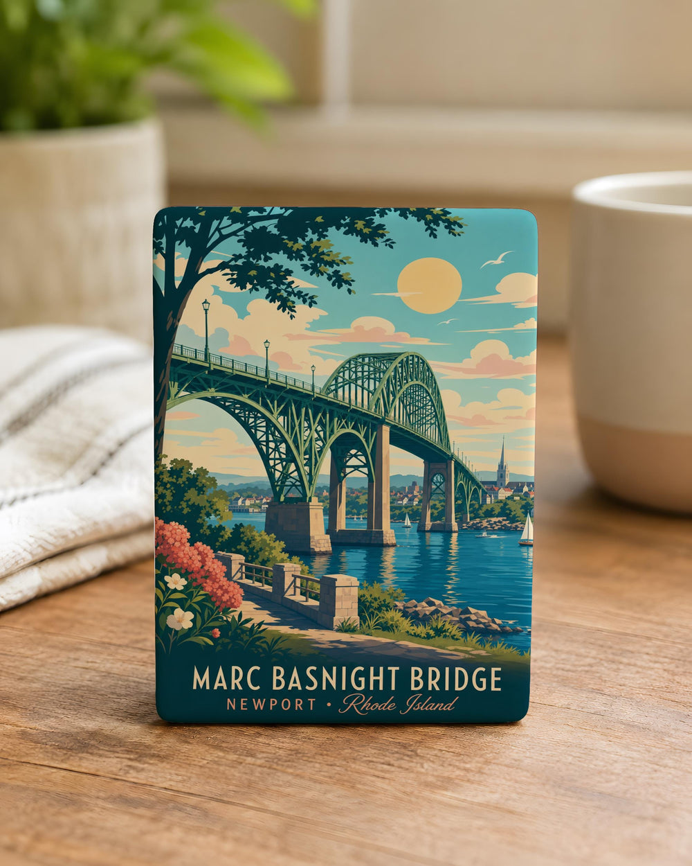 Marc Basnight Bridge Fridge Magnet, Washington NC Bridge Souvenir, North Carolina Landmark Magnet, Coastal River Crossing Gift