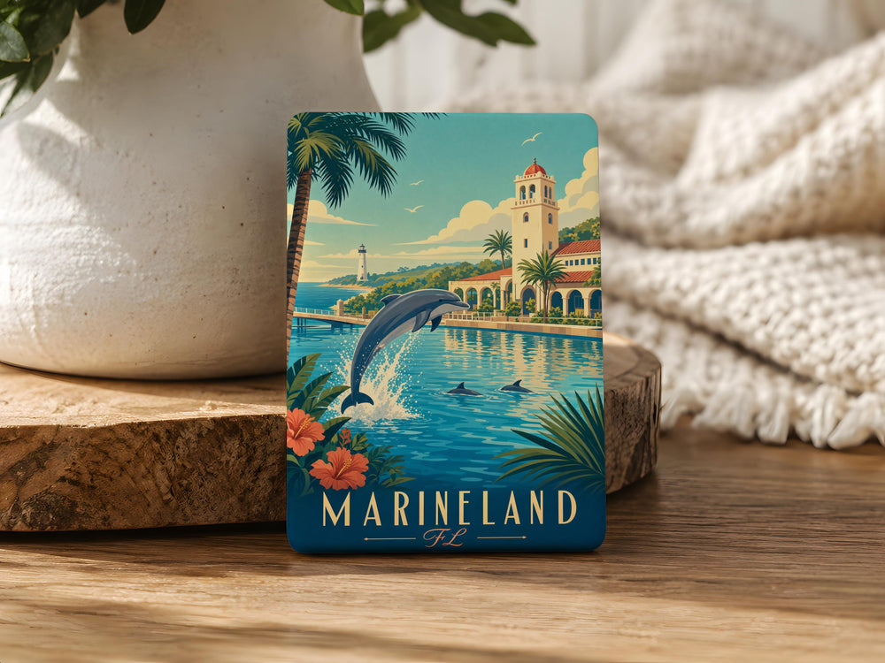 Marineland Florida Fridge Magnet, Marineland FL Souvenir Magnet, Florida Beach Town Travel Keepsake Magnet