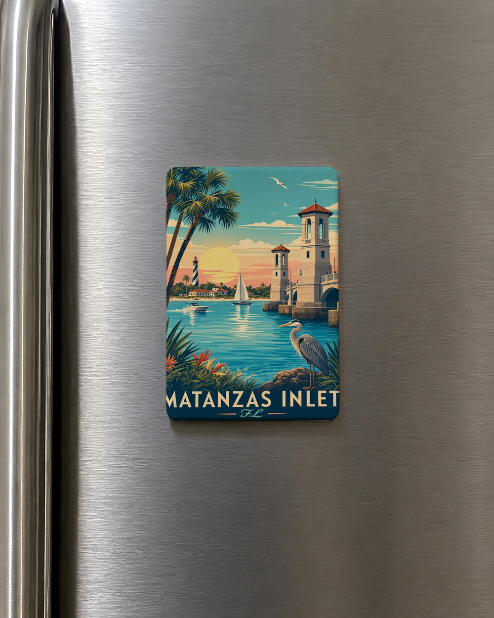 Matanzas Inlet Florida Fridge Magnet, Coastal Inlet Souvenir Magnet, Matanzas River Estuary Travel Gift