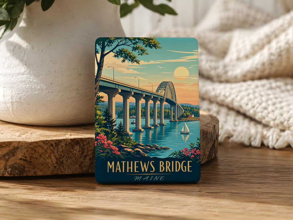 Mathews Bridge Fridge Magnet, Jacksonville Florida Bridge Souvenir, St Johns River Landmark Travel Keepsake Magnet