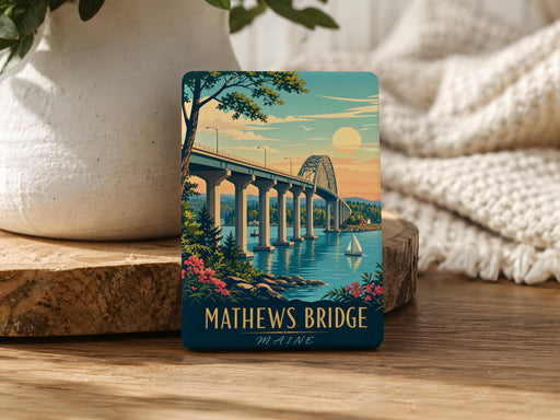 Mathews Bridge Fridge Magnet, Jacksonville Florida Bridge Souvenir, St Johns River Landmark Travel Keepsake Magnet