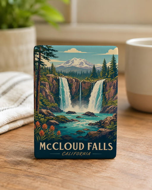 McCloud Falls Fridge Magnet, McCloud River Waterfall Souvenir, Northern California Nature Landmark Magnet, Travel Keepsake Gift
