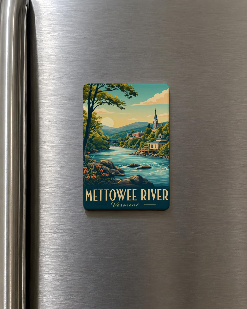 Mettowee River Fridge Magnet, Vermont River Landmark Souvenir, Nature and Outdoors Gift