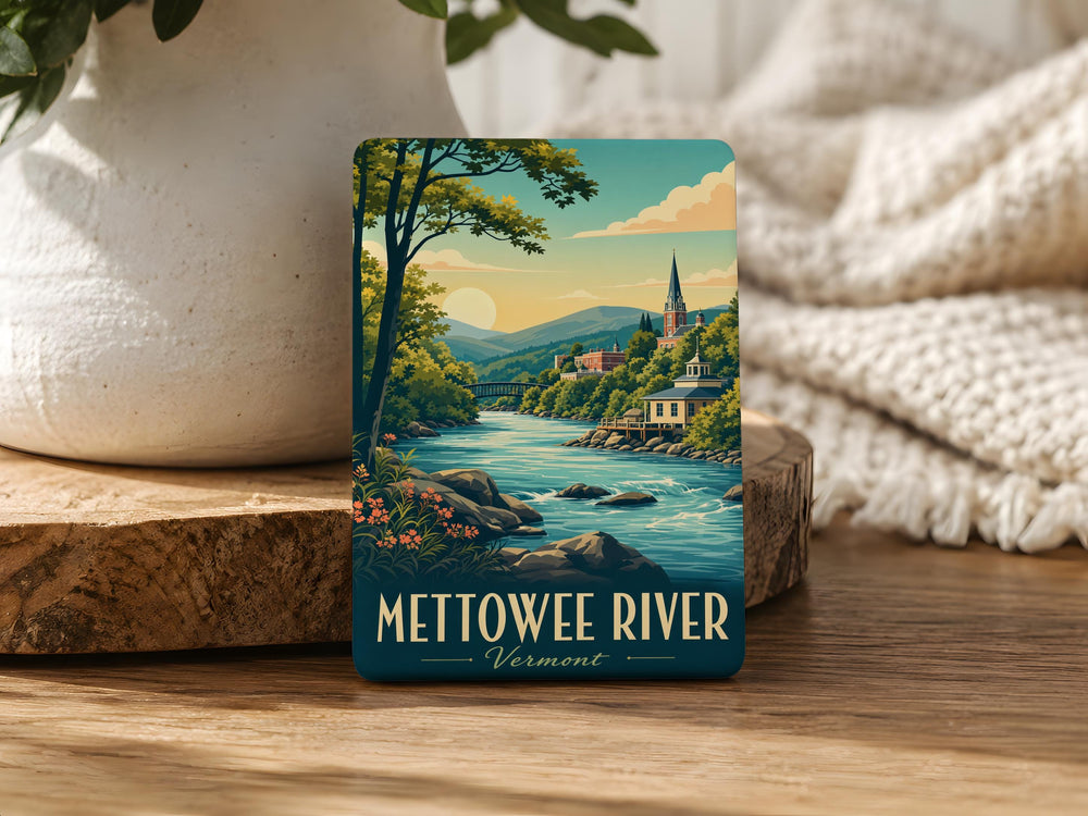 Mettowee River Fridge Magnet, Vermont River Landmark Souvenir, Nature and Outdoors Gift