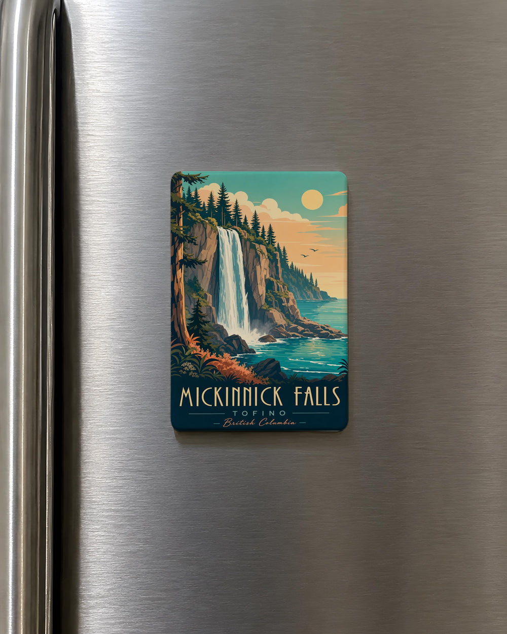 Mickinnick Falls Fridge Magnet, Idaho Waterfall Souvenir Magnet, Nature Hike Landmark Keepsake Magnet