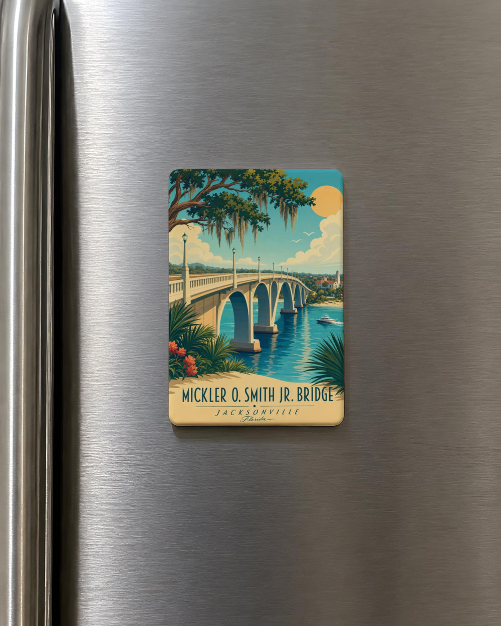 Mickler O Smith Jr Bridge Fridge Magnet, Bridge Landmark Souvenir Magnet, Local Travel Keepsake Gift