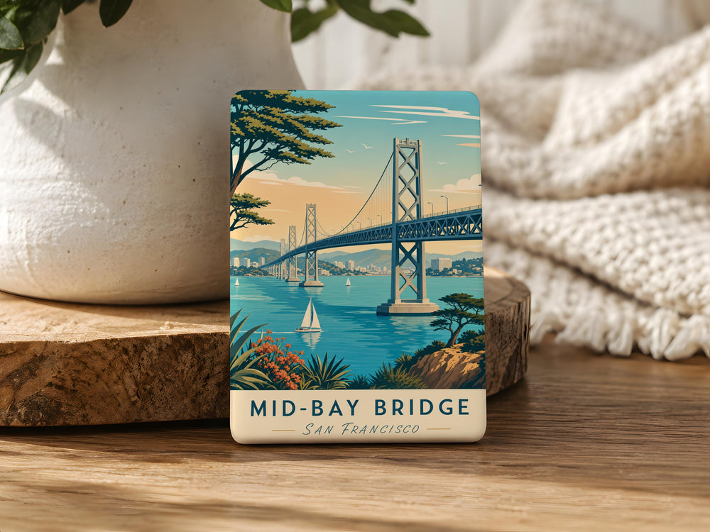 Mid-Bay Bridge Fridge Magnet, Florida Coastal Bridge Souvenir, Destin Bridge Landmark Magnet, Travel Keepsake Magnet