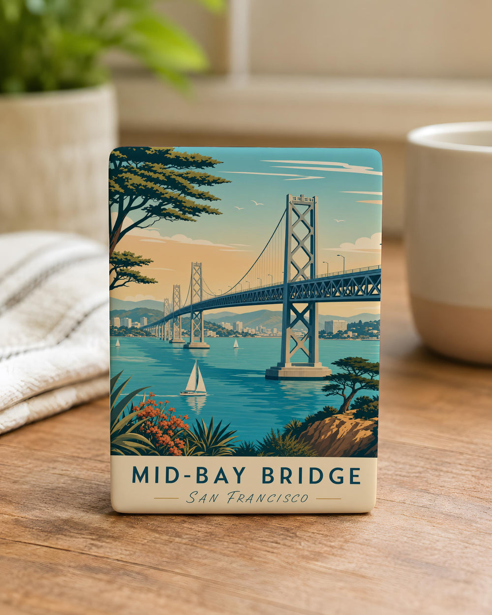 Mid-Bay Bridge Fridge Magnet, Florida Coastal Bridge Souvenir, Destin Bridge Landmark Magnet, Travel Keepsake Magnet