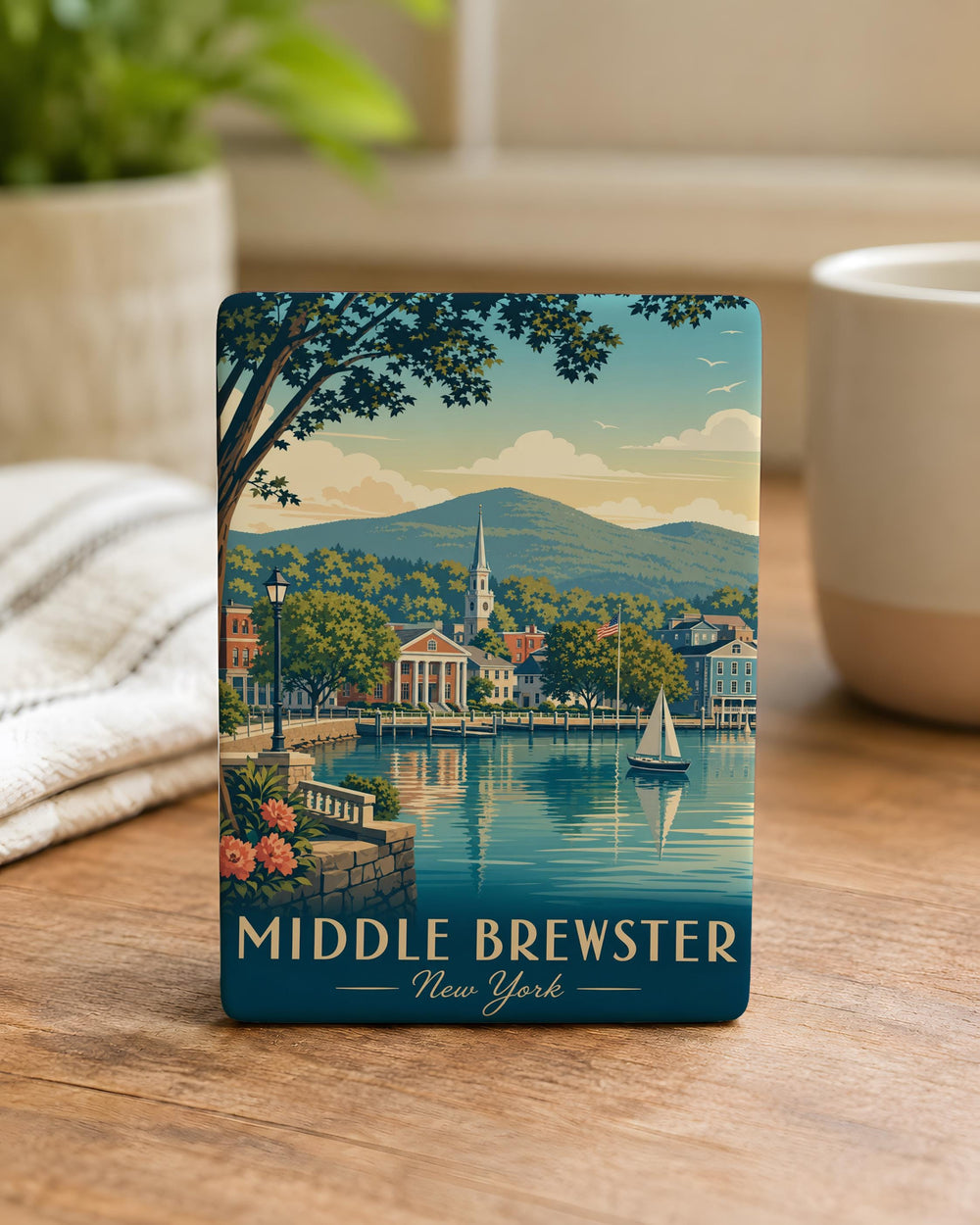 Middle Brewster Fridge Magnet, Middle Brewster Massachusetts Souvenir Magnet, Cape Cod Travel Gift, Coastal Town Keepsake Magnet