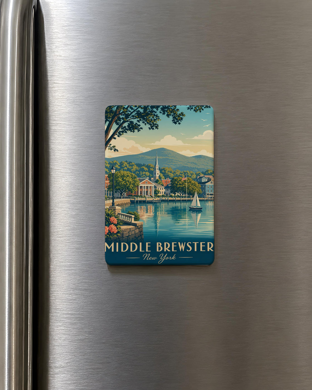 Middle Brewster Fridge Magnet, Middle Brewster Massachusetts Souvenir Magnet, Cape Cod Travel Gift, Coastal Town Keepsake Magnet