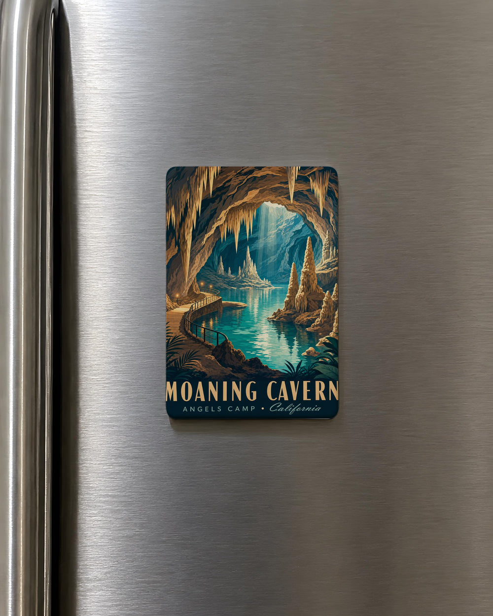 Moaning Cavern Fridge Magnet, Cave Entrance, Underground Cavern Souvenir, Spelunking Gift, Calaveras County California Travel Magnet