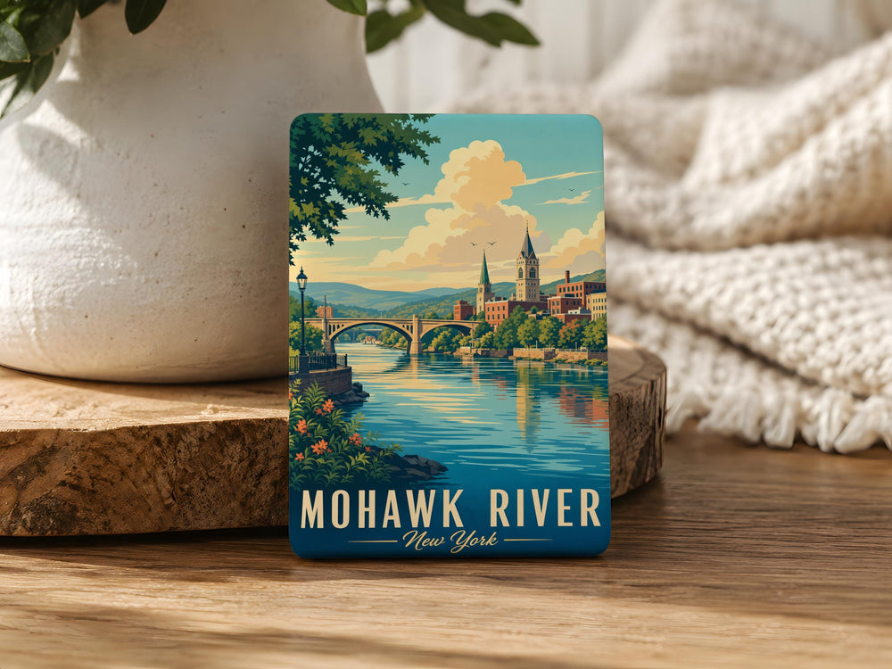 Mohawk River Fridge Magnet, Mohawk Valley New York Souvenir, River Landscape Travel Gift, Upstate NY Keepsake Magnet