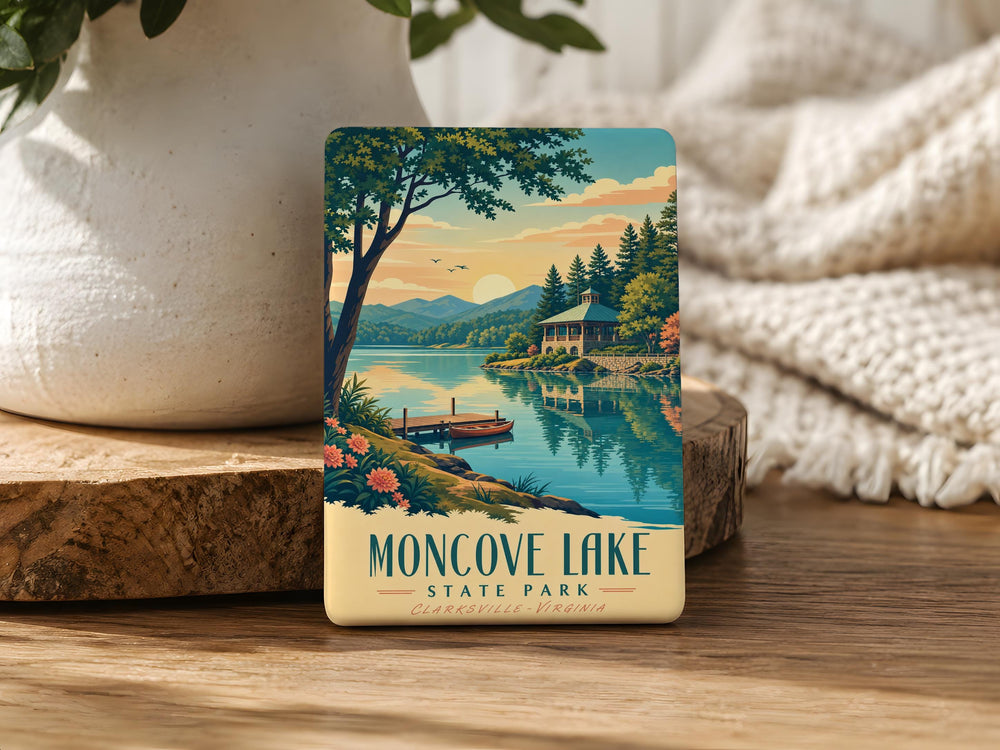 Moncove Lake State Park Fridge Magnet, West Virginia Park Souvenir Magnet, Outdoor Nature Travel Keepsake Gift
