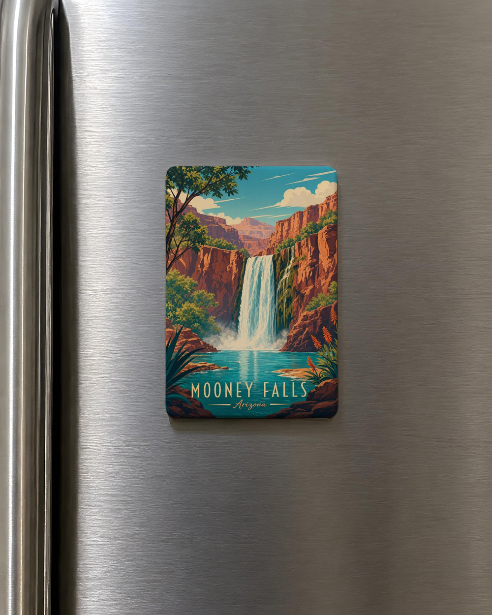 Mooney Falls Fridge Magnet, Grand Canyon Waterfall Souvenir Magnet, Havasu Canyon Arizona Travel Keepsake Magnet