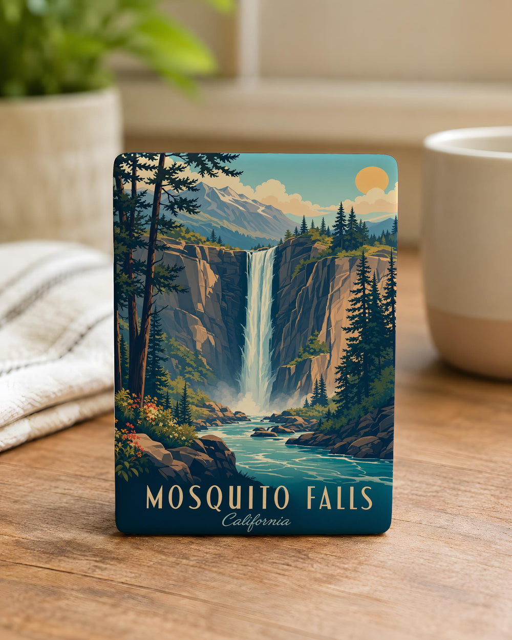 Mosquito Falls Fridge Magnet, Waterfall Nature Souvenir, Outdoor Adventure Travel Keepsake, Hiking Cabin Decor Magnet