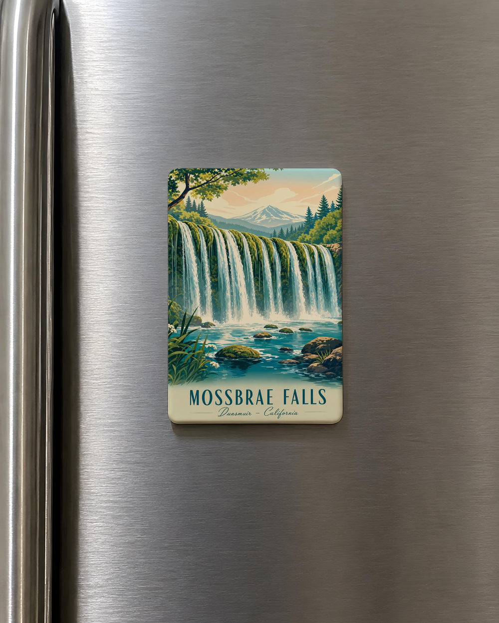 Mossbrae Falls Waterfall Fridge Magnet, Dunsmuir California Nature Landmark Souvenir Magnet, Scenic Travel Keepsake Gift