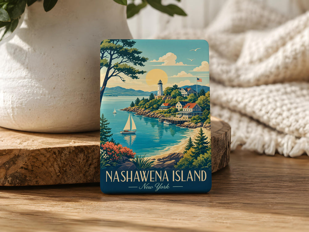 Nashawena Island Fridge Magnet, Massachusetts Coastal Island Souvenir, Vineyard Sound Nautical Travel Keepsake