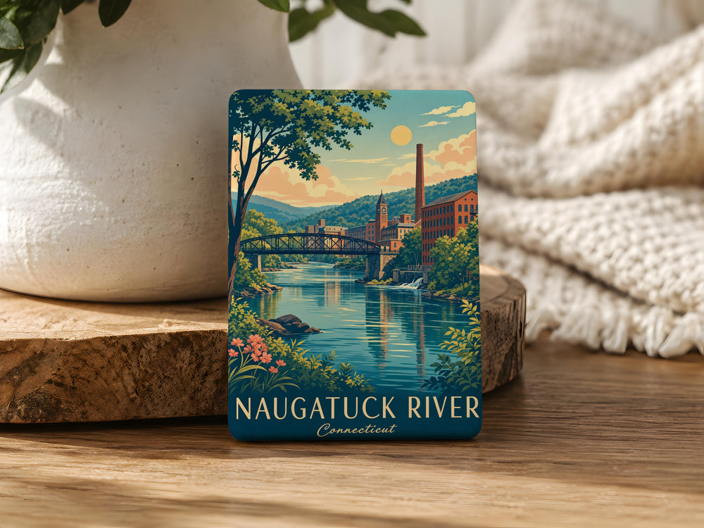 Naugatuck River Fridge Magnet, Connecticut River Souvenir, Scenic Waterway Keepsake, Outdoor Nature Travel Gift