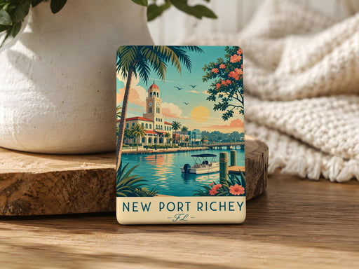New Port Richey FL Fridge Magnet, Florida Souvenir Magnet, New Port Richey Florida Travel Gift, City Magnet