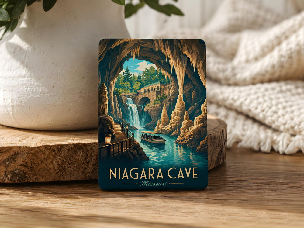 Niagara Cave Fridge Magnet, Minnesota Cave Souvenir Magnet, Underground Cavern Travel Keepsake Refrigerator Magnet