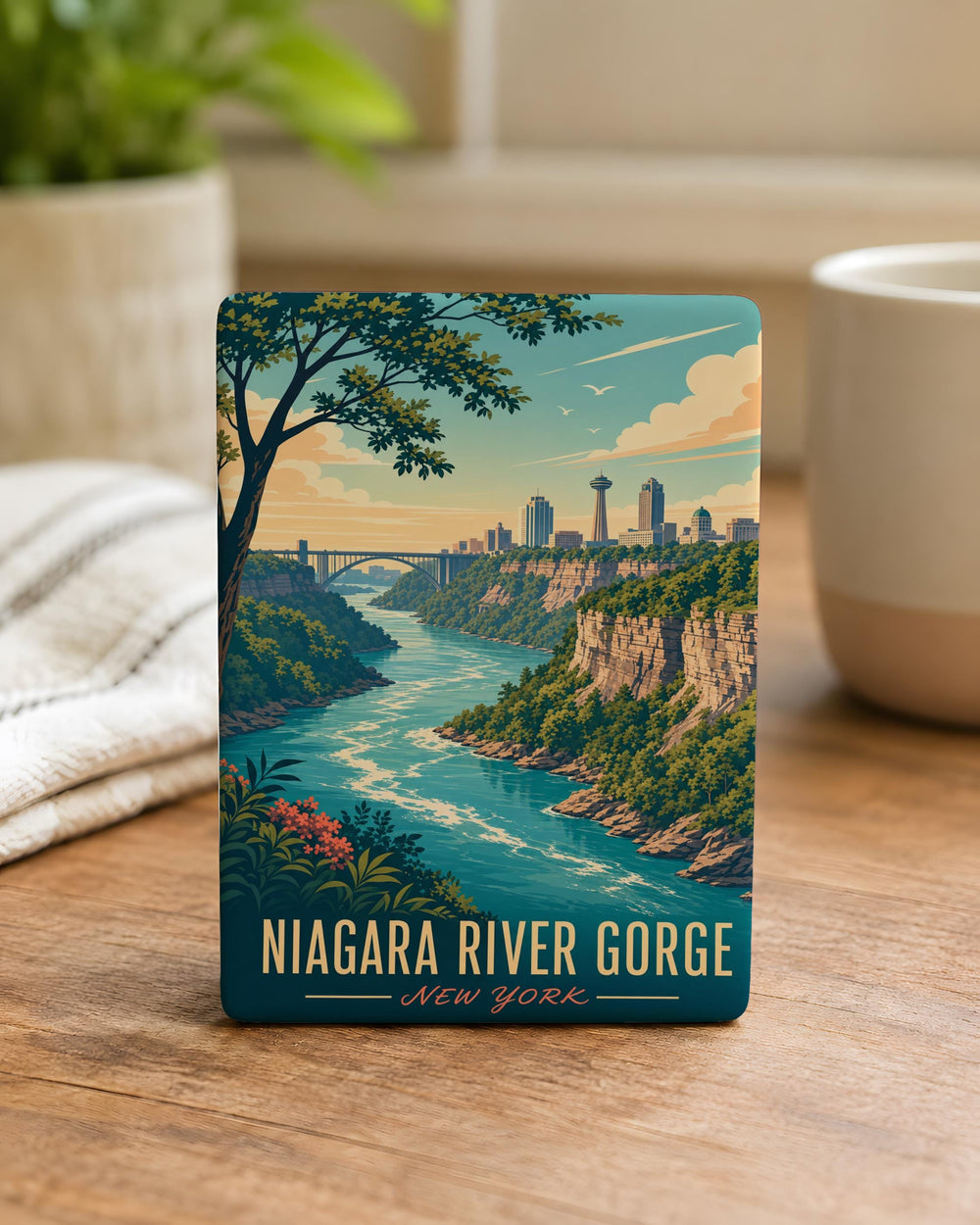 Niagara River Gorge Fridge Magnet, Niagara Falls New York Souvenir Magnet, Scenic River Canyon Travel Keepsake Gift