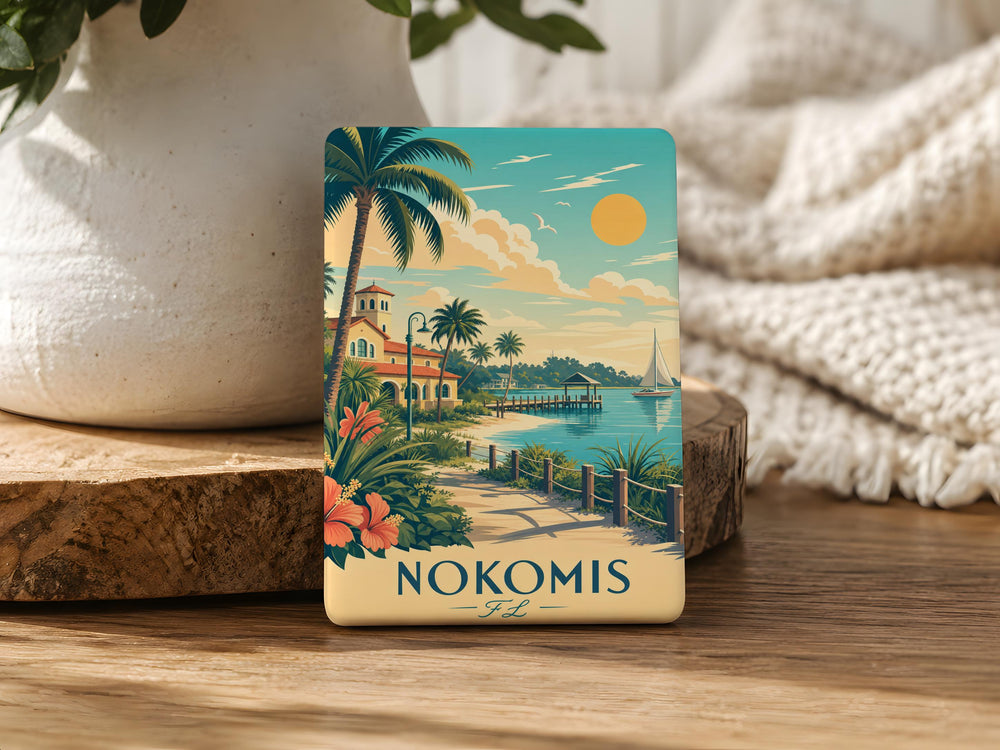 Nokomis Florida Fridge Magnet, Nokomis FL Souvenir Magnet, Gulf Coast Travel Gift, Beach Town Keepsake Magnet