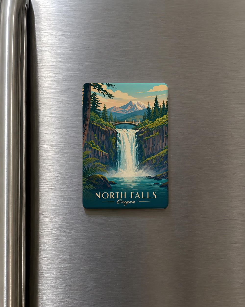 North Falls Waterfall Fridge Magnet, North Falls Trail Souvenir Magnet, Oregon Waterfall Keepsake Magnet
