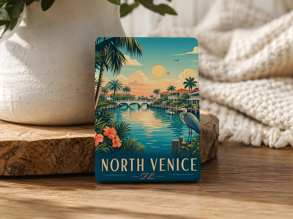 North Venice Florida Fridge Magnet, Venice FL Souvenir Magnet, Gulf Coast Travel Keepsake, Sarasota County Gift