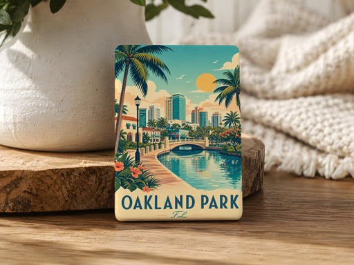 Oakland Park FL Fridge Magnet, Oakland Park Florida Souvenir Magnet, City Travel Keepsake Gift