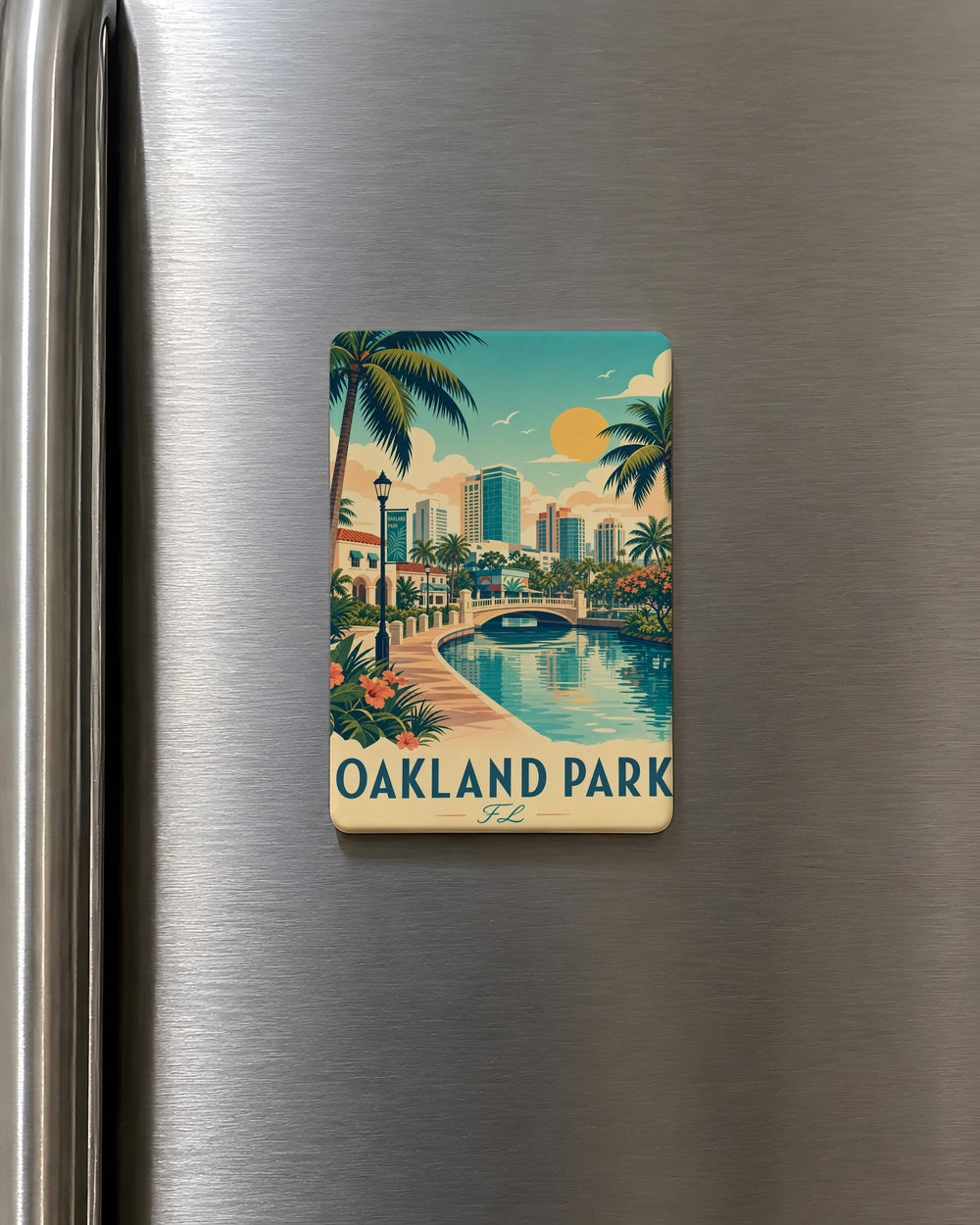 Oakland Park FL Fridge Magnet, Oakland Park Florida Souvenir Magnet, City Travel Keepsake Gift