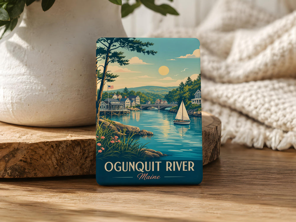 Ogunquit River Fridge Magnet, Ogunquit Maine Souvenir Magnet, Coastal New England River Scene Kitchen Magnet