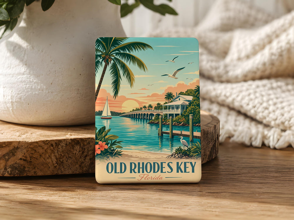 Old Rhodes Key Fridge Magnet, Rhodes Island Key Souvenir Magnet, Greece Travel Keepsake Magnet, Coastal Landmark Magnet
