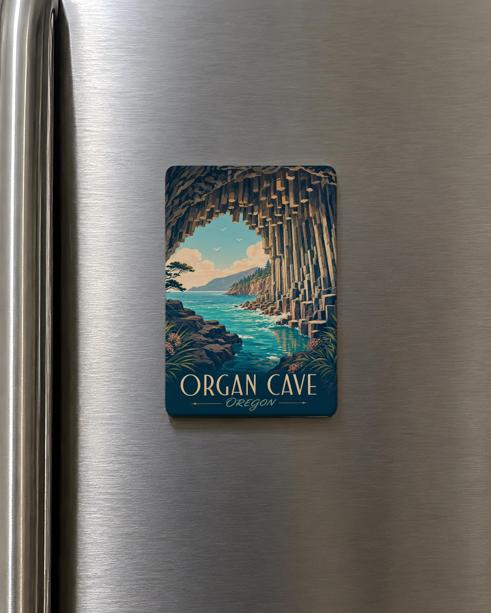 Organ Cave Fridge Magnet, Cave Interior Decor, Underground Cavern Scene, Nature Cave Gift, Travel Souvenir Magnet