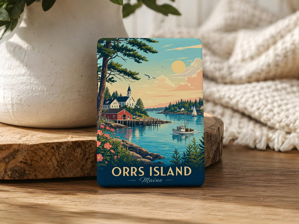 Orrs Island Maine Fridge Magnet Coastal Island Souvenir Magnet Casco Bay Landmark Refrigerator Magnet