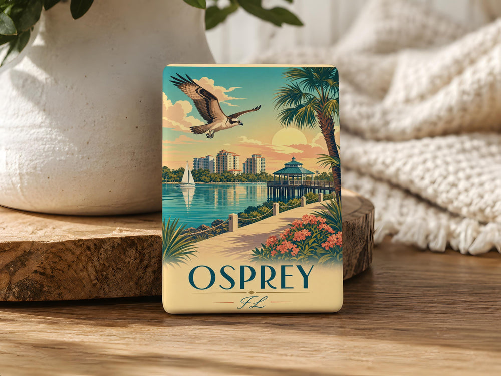 Osprey Florida Fridge Magnet, Osprey Bird Magnet, Coastal Wildlife Refrigerator Magnet, Florida Nature Gift