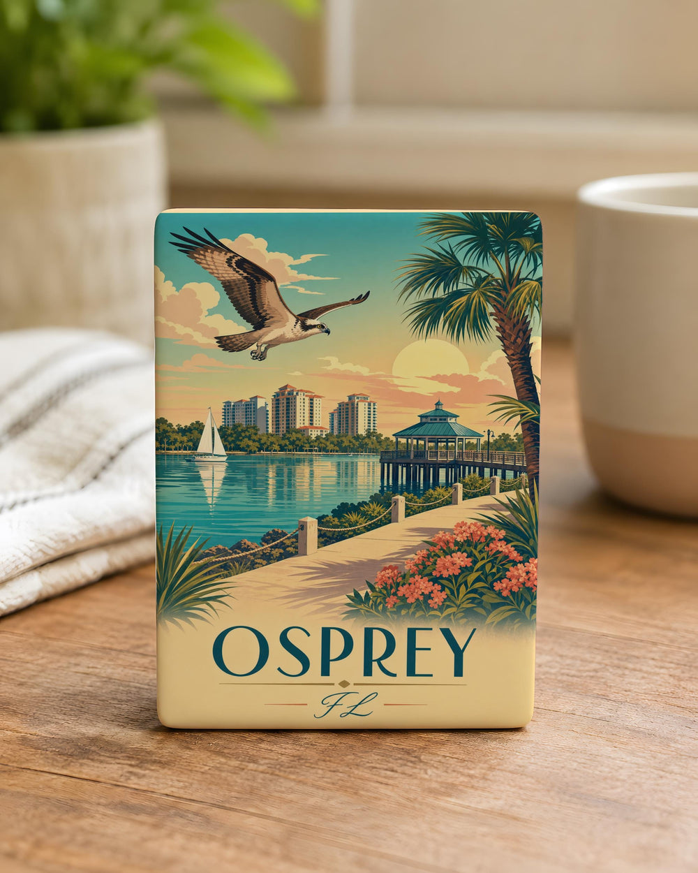 Osprey Florida Fridge Magnet, Osprey Bird Magnet, Coastal Wildlife Refrigerator Magnet, Florida Nature Gift