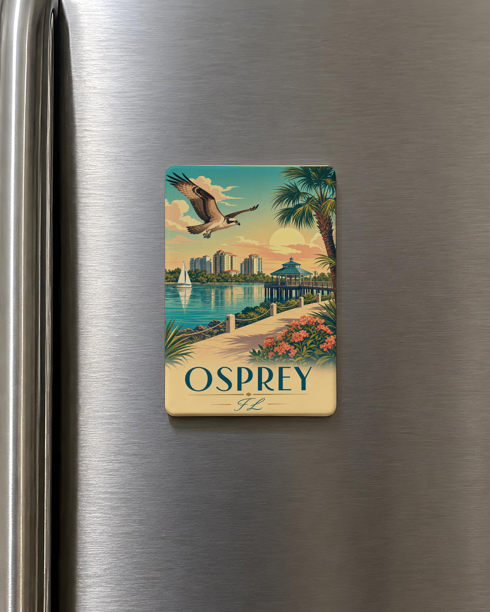 Osprey Florida Fridge Magnet, Osprey Bird Magnet, Coastal Wildlife Refrigerator Magnet, Florida Nature Gift