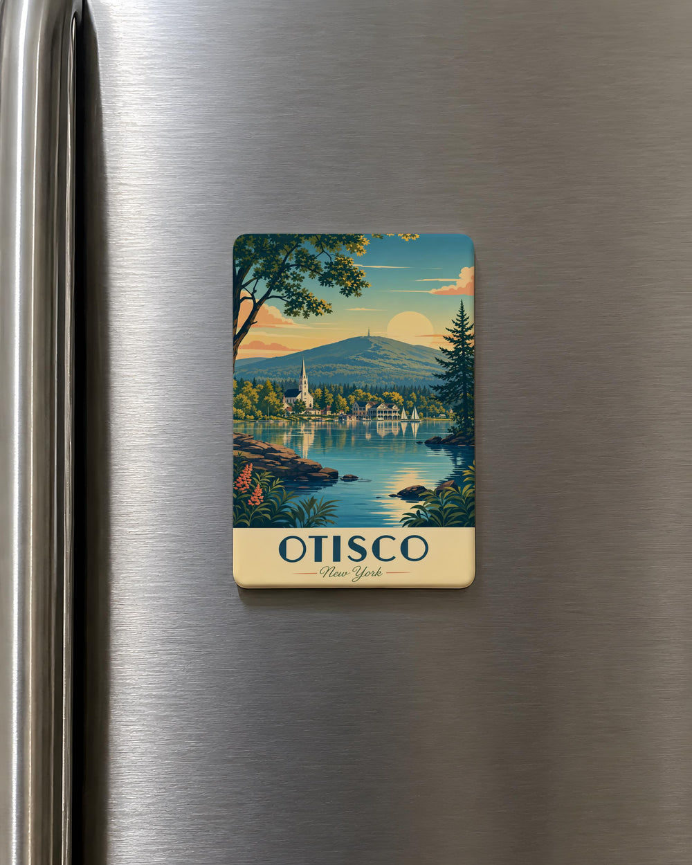 Otisco Lake Fridge Magnet, Otisco New York Souvenir Magnet, Finger Lakes Travel Keepsake, Lake House Kitchen Magnet