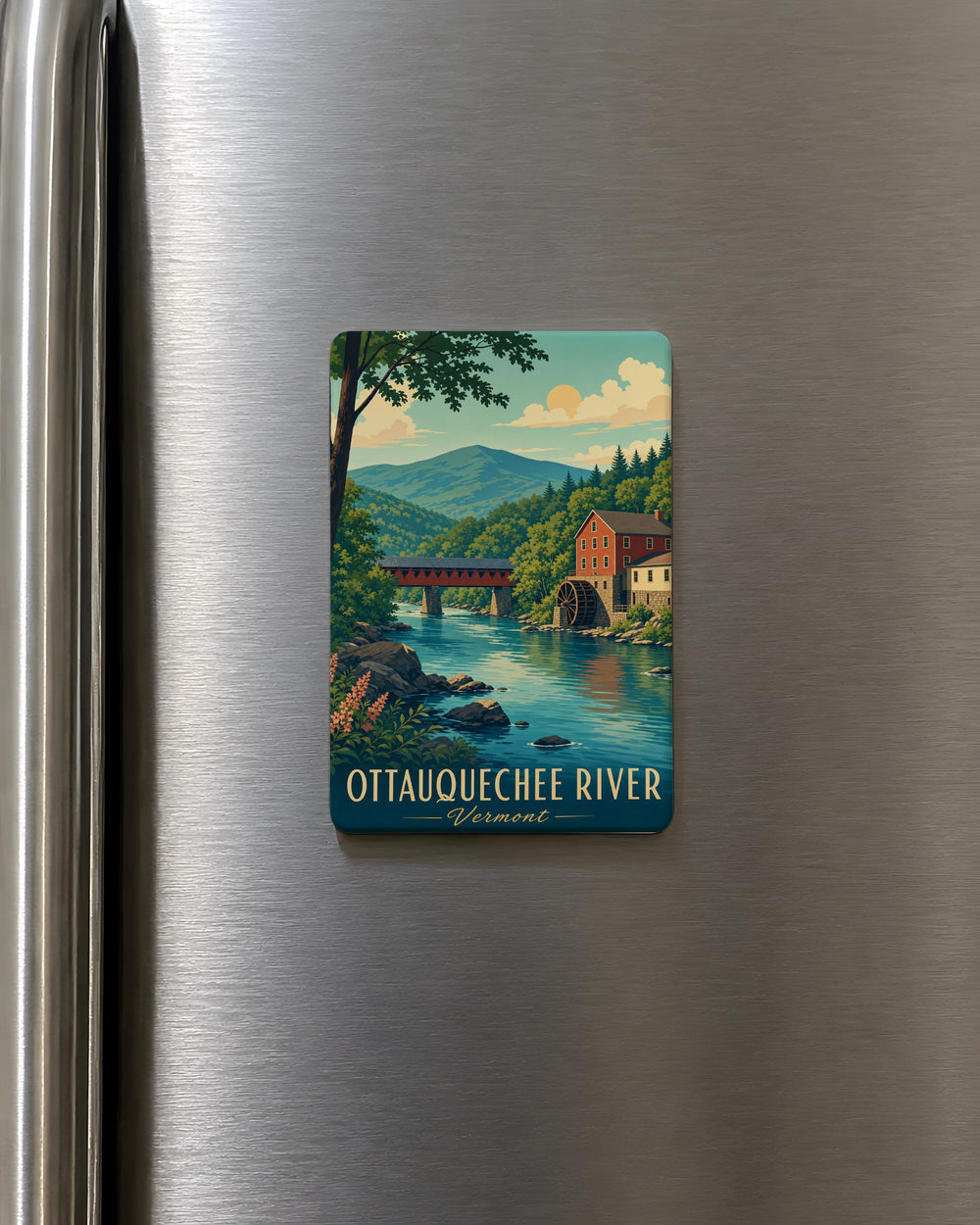 Ottauquechee River Fridge Magnet, Vermont River Souvenir Magnet, Ottauquechee River Keepsake Magnet