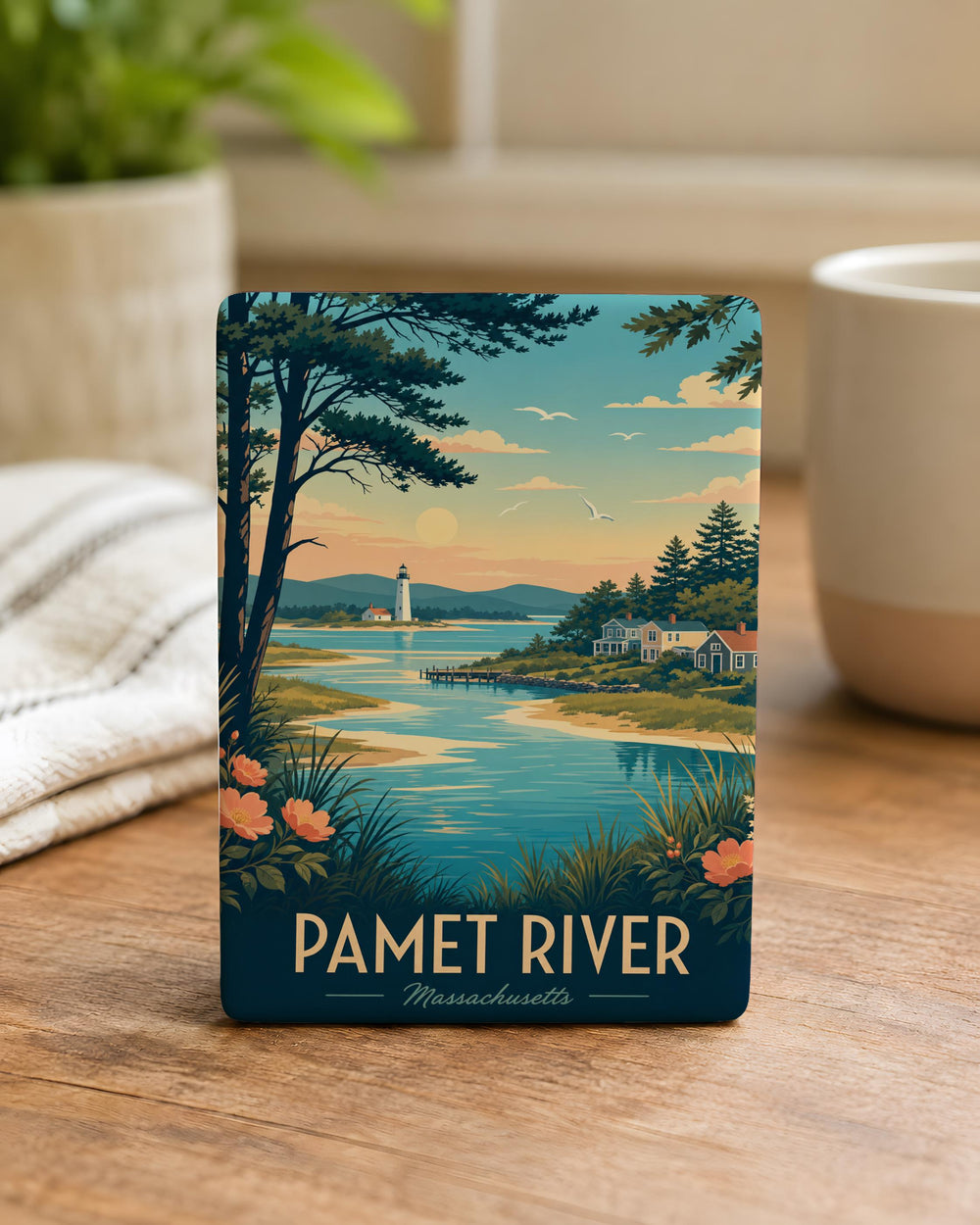 Pamet River Fridge Magnet, Cape Cod Massachusetts Souvenir, Coastal River Landscape Magnet, New England Travel Gift