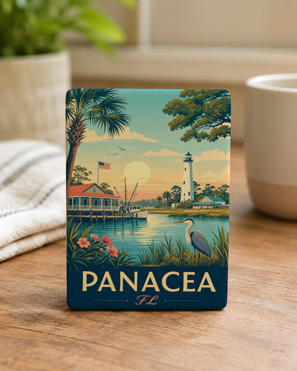 Panacea Florida Fridge Magnet, Panacea FL Souvenir Magnet, Gulf Coast Vacation Keepsake, Coastal Town Travel Gift