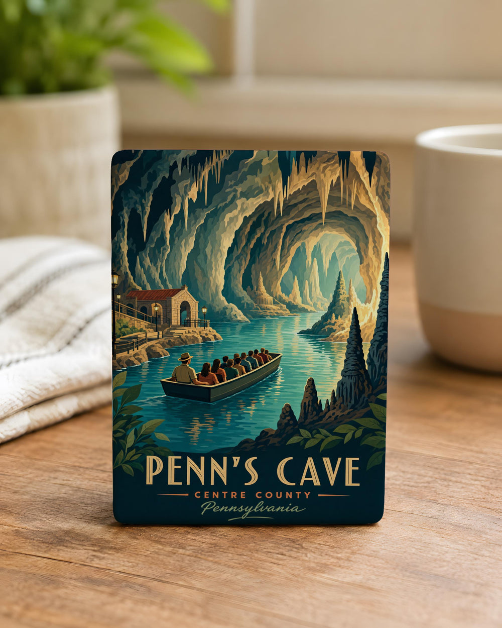 Penns Cave Fridge Magnet, Pennsylvania Cavern Attraction Souvenir, Cave Tour Travel Keepsake Magnet