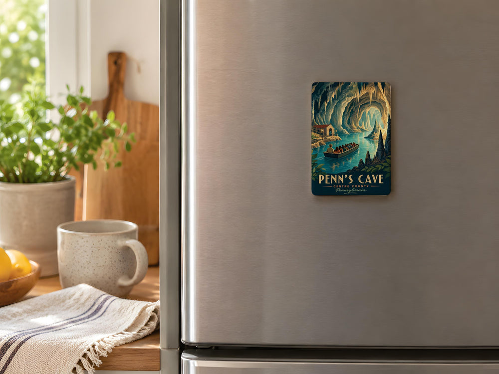 Penns Cave Fridge Magnet, Pennsylvania Cavern Attraction Souvenir, Cave Tour Travel Keepsake Magnet